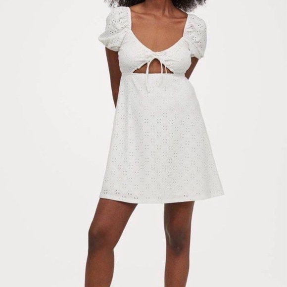 H&M Puff Sleeve Dress Size L - Picture 1 of 7